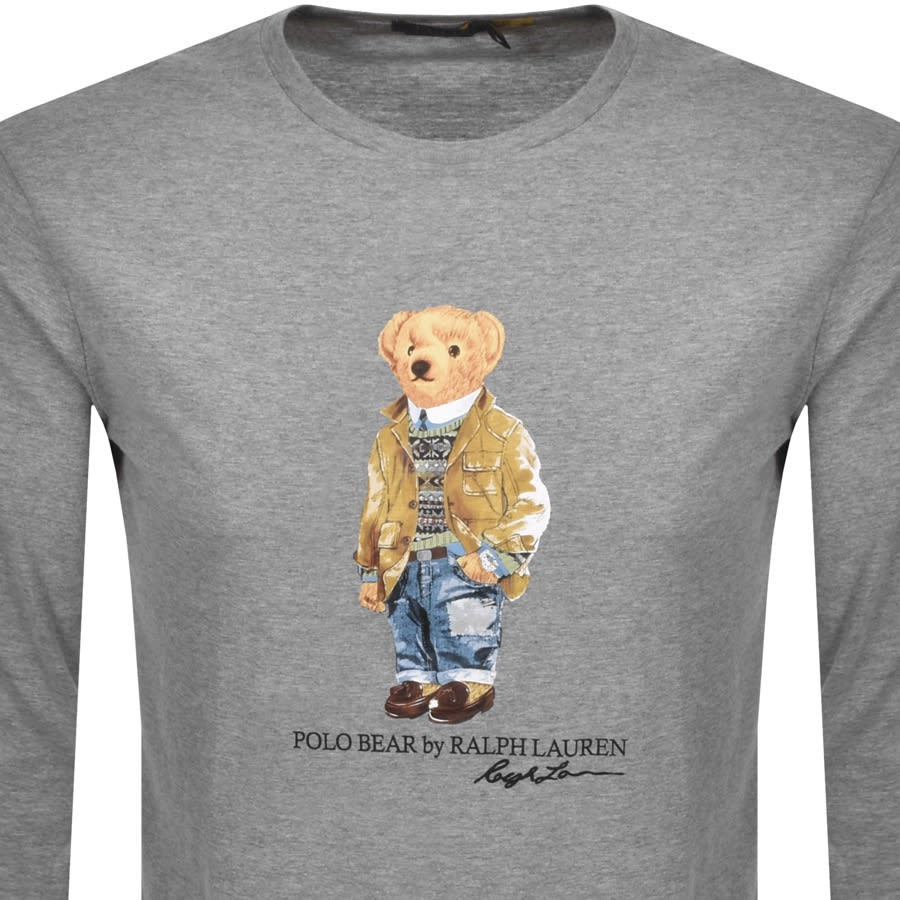 Alternative Image for ProductRalph Lauren Long Sleeved Logo T Shirt Grey2